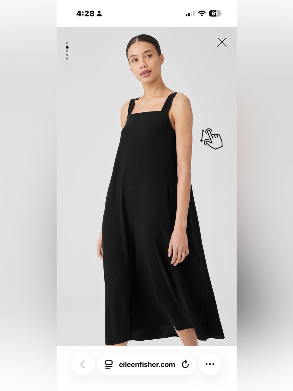 Eileen Fisher BLUE Square-Neck A-Line Dress